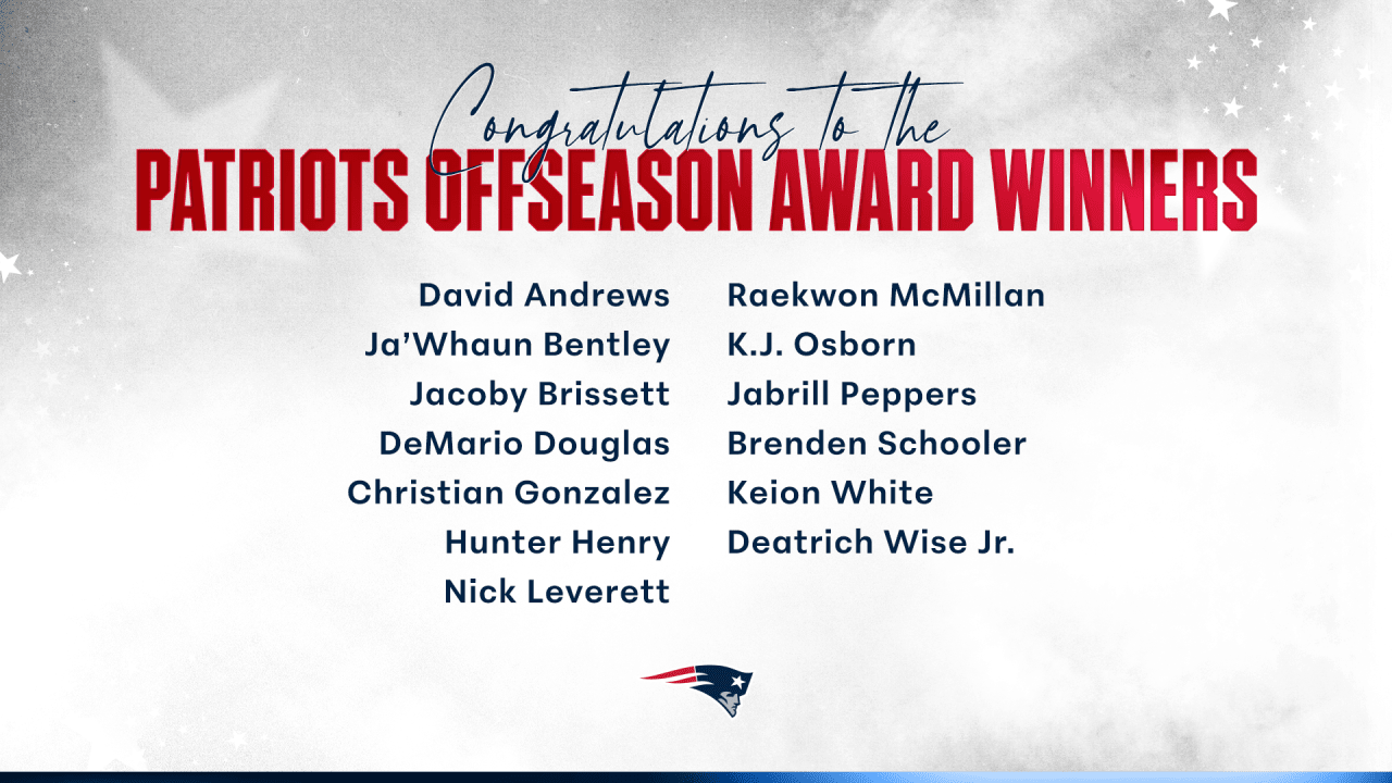 Patriots announce 13 off-season winners